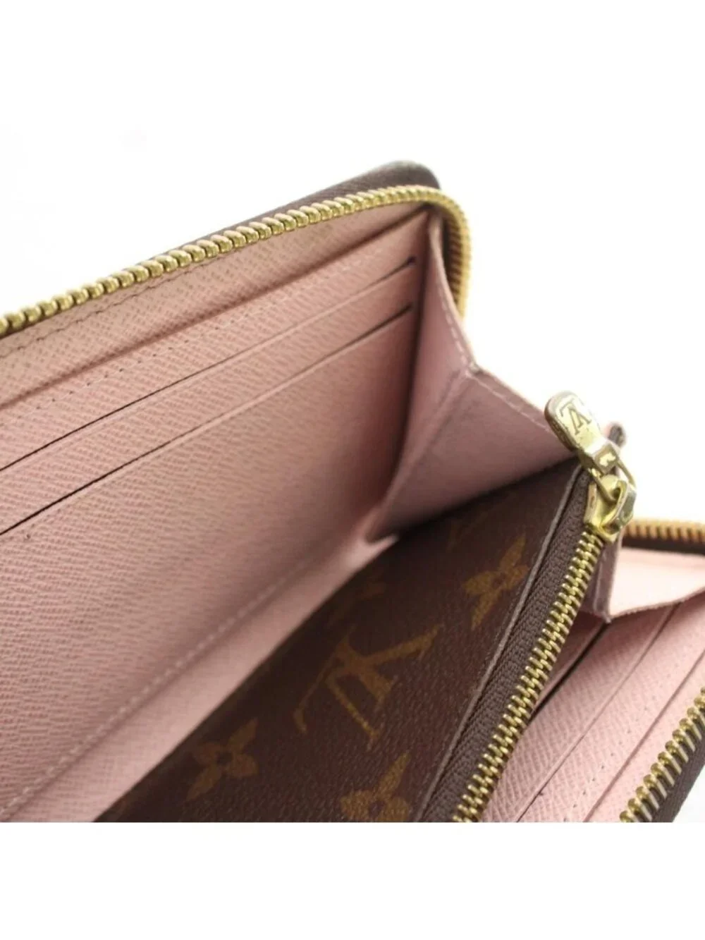 Louis Vuitton Portefeuille Clemence Wallet Monogram Coin Purse Zip Around Brown